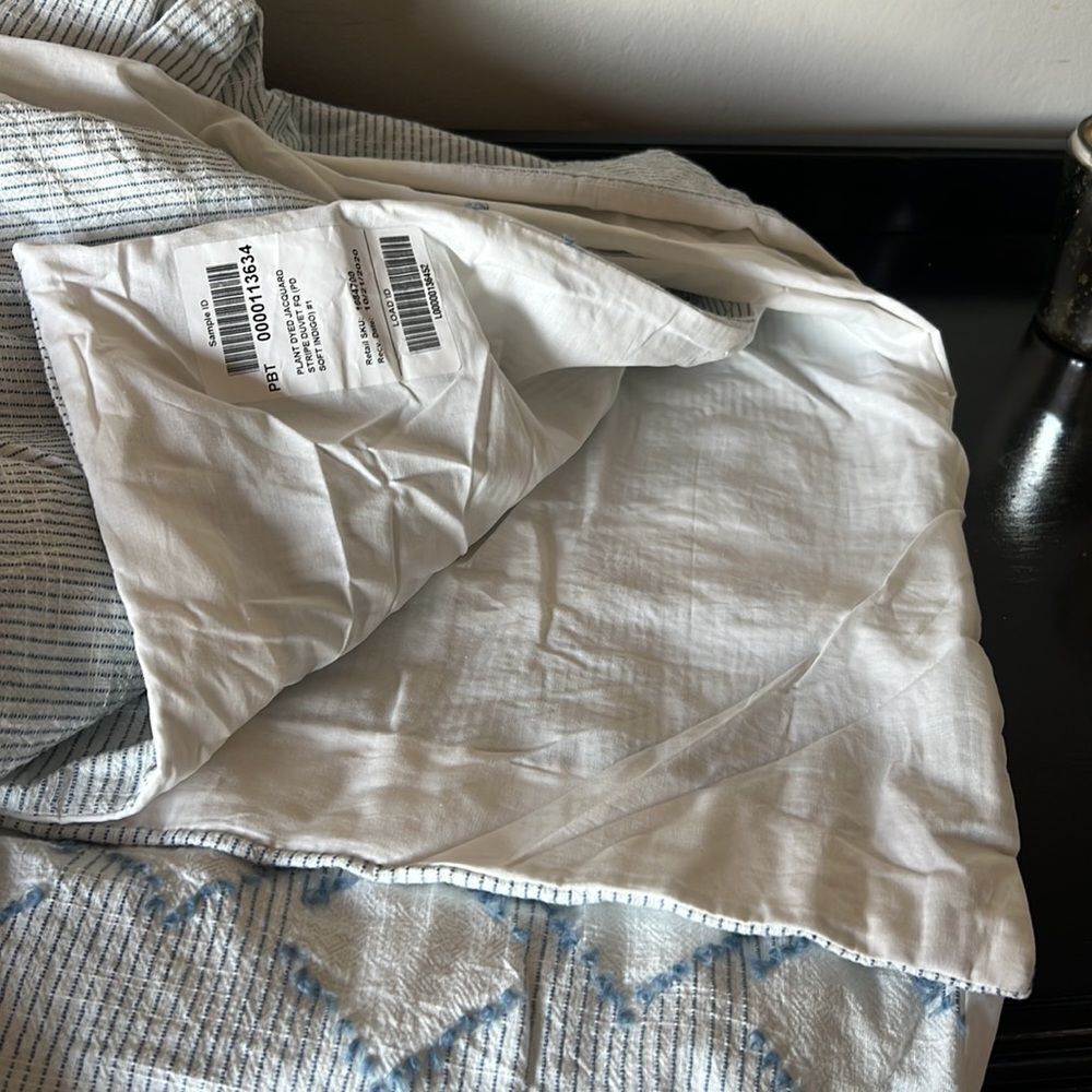 Pottery Barn Teen Plant Dyed Diamond Trim Duvet Cover and sham - Picture 4 of 11